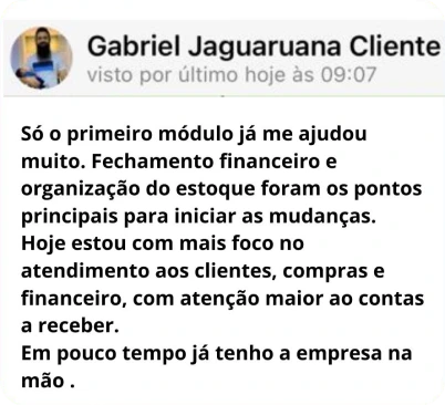 Mensagem de Gabriel, de Jaguaruana sobre o método GT2R